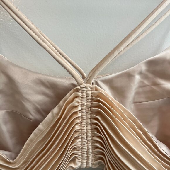 A.L.C. Cream Pleated Crop Top - Picture 10 of 10